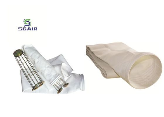 Permeabilitas udara yang baik 2mm Filter kantong debu, Baghouse Filter Bags Putih
