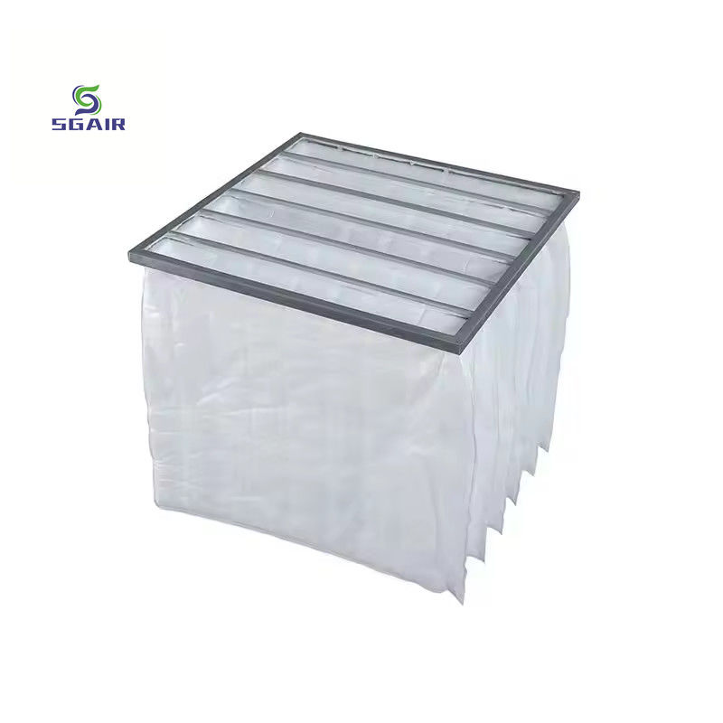 Serat kaca Aluminium Bag Filter H14 dengan Ketahanan Kekuatan dan Panas yang Baik