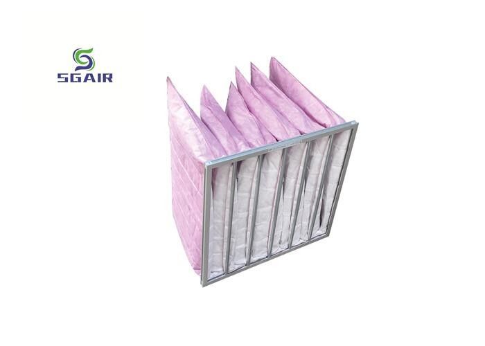 Permeabilitas udara yang baik F8 Aluminium Bag Filter Untuk Kamar Non Dust