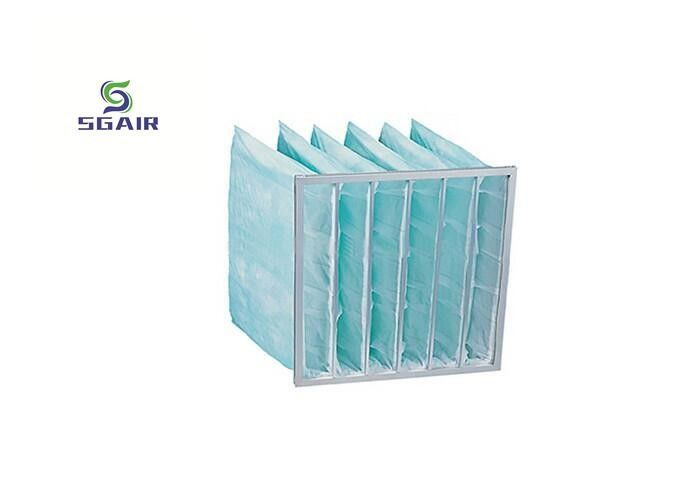 Kekuatan Tinggi Hepa Bag Filter T Berbentuk Gesper Logam Untuk Rangka Galvanis
