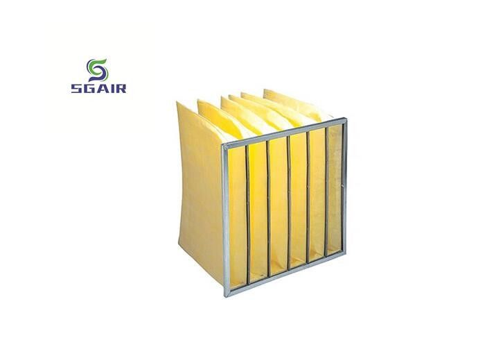 F5 Hepa Bag Air Filter Disesuaikan dengan Struktur Tepat H13~H14 Efisiensi