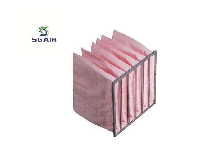 Serat kaca Bahan Hepa Bag Filter Udara 99,97% Disesuaikan