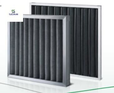 Galvanized Mesh Aluminium Mesh Aktif Karbon Pleated Filter Udara Dapat Lipat