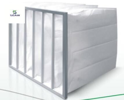 Kapasitas Pengendalian Bubuk Besar Filter Pock Serat Sintetis Medium Frame Baja Galvanis