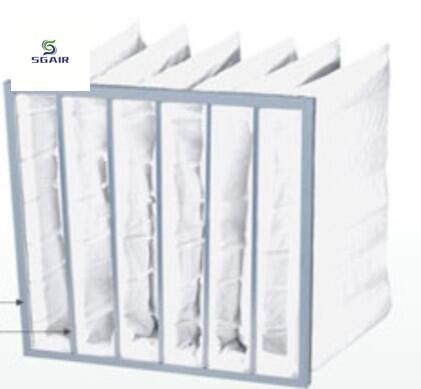 Ventilasi yang baik Kain non-anyaman Filter saku menengah Efisiensi filter tinggi