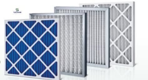 Prefilter pleated Filter udara HEPA dengan area filtrasi besar Resistensi rendah